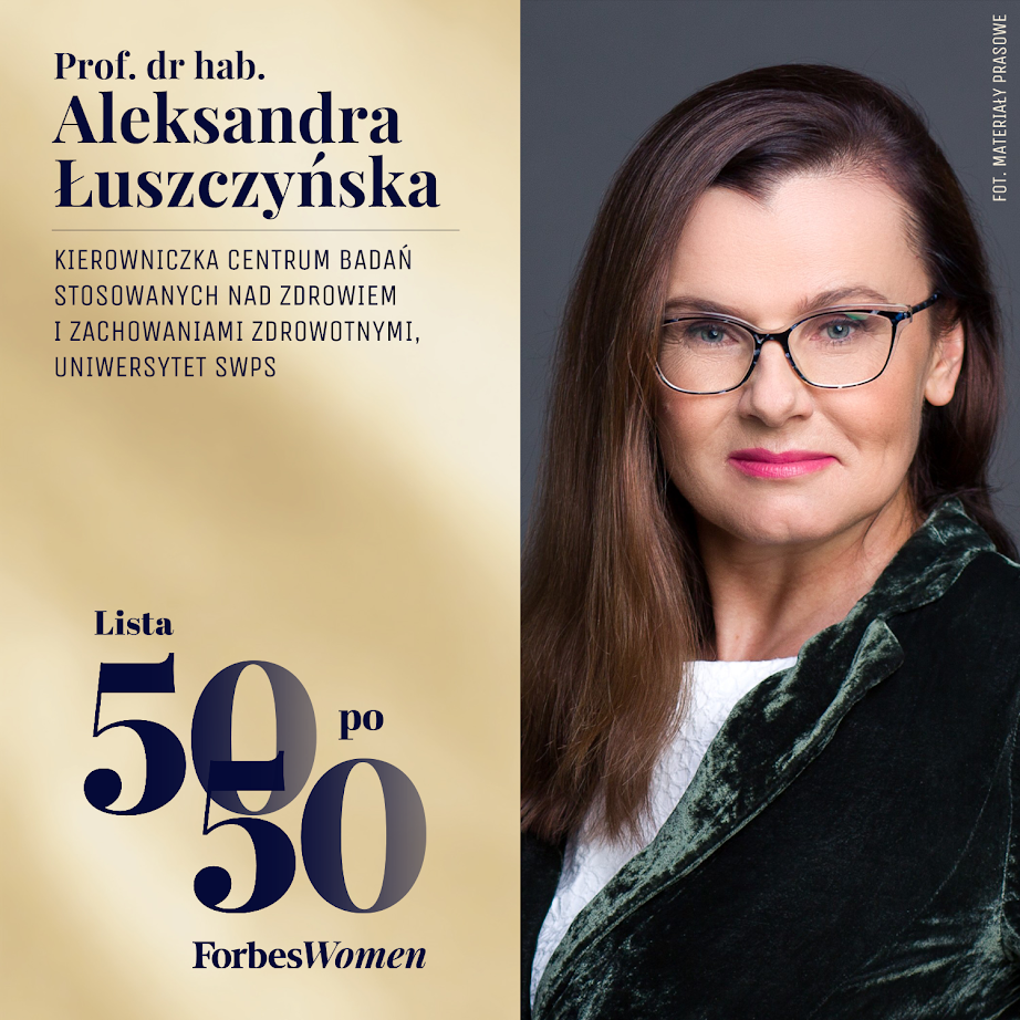 Profesor Aleksandra Łuszczyńska na liście „50 po 50” magazynu „Forbes Women” 