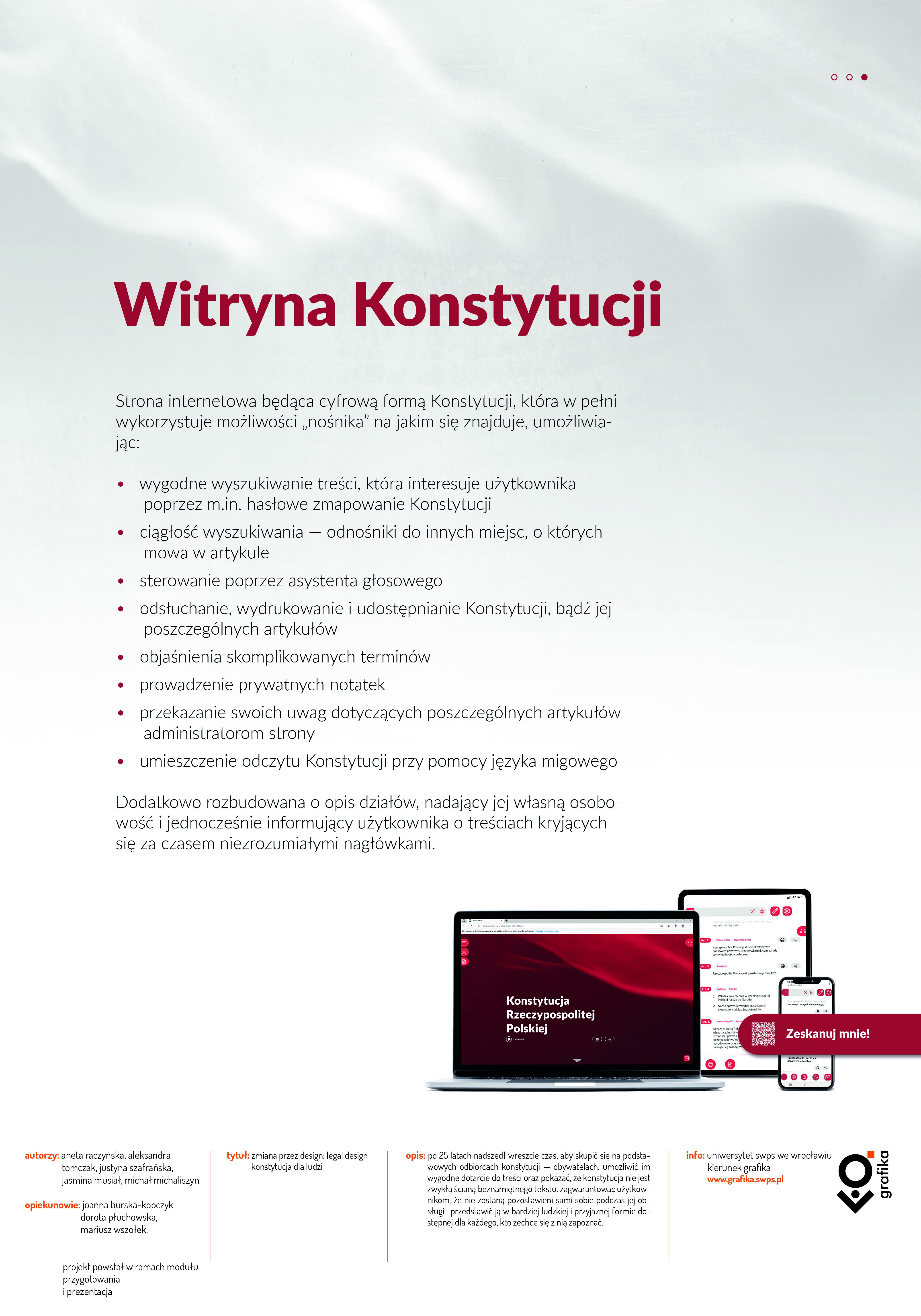 Wystawa z zakresu legal design – prace dotyczą Konstytucji RP