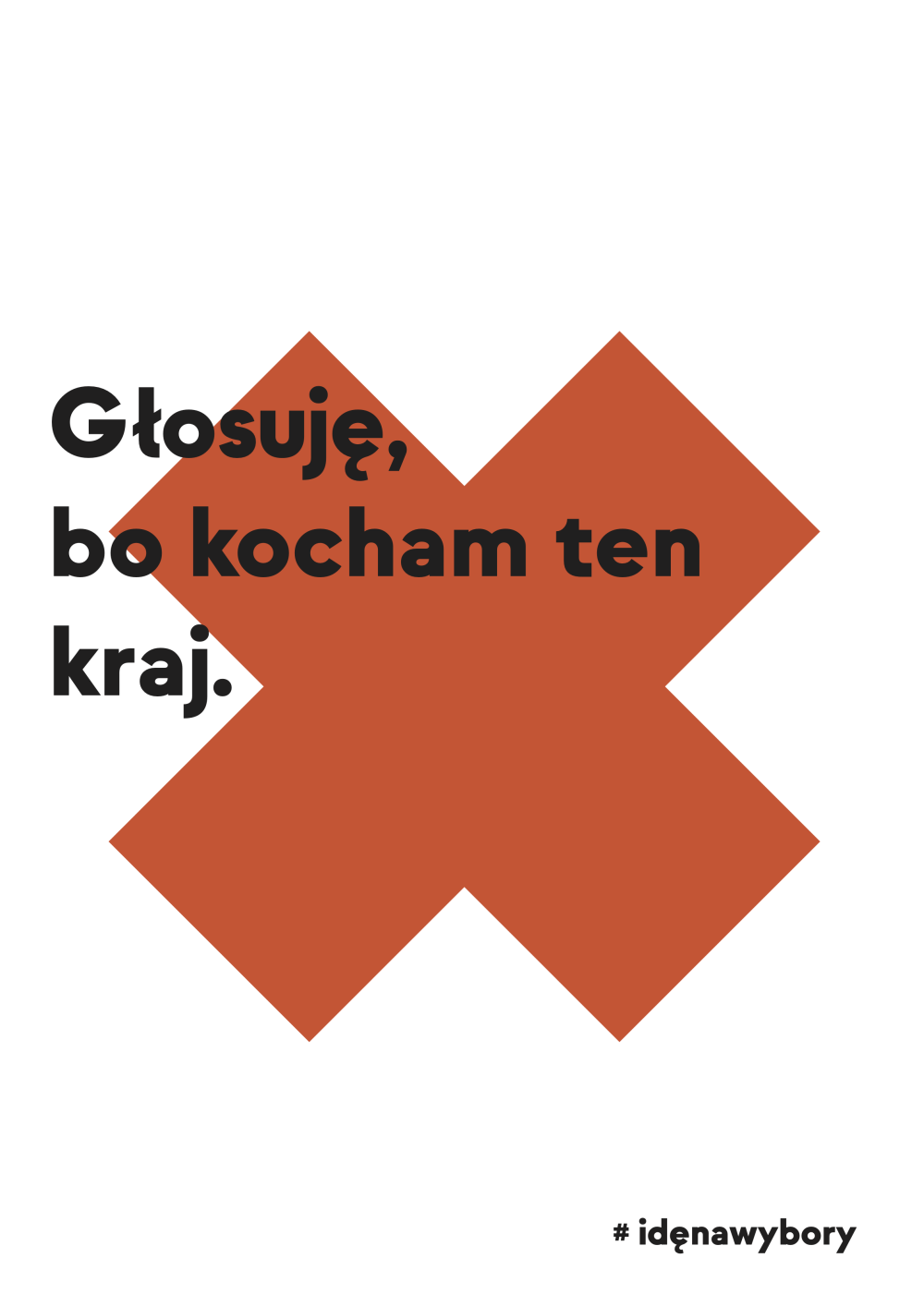 Plakat: Głosuję, bo kocham ten kraj